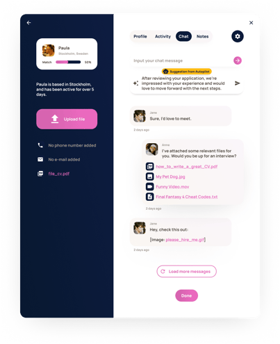 Profile=False, Activity=False, Chat=True, Notes=False